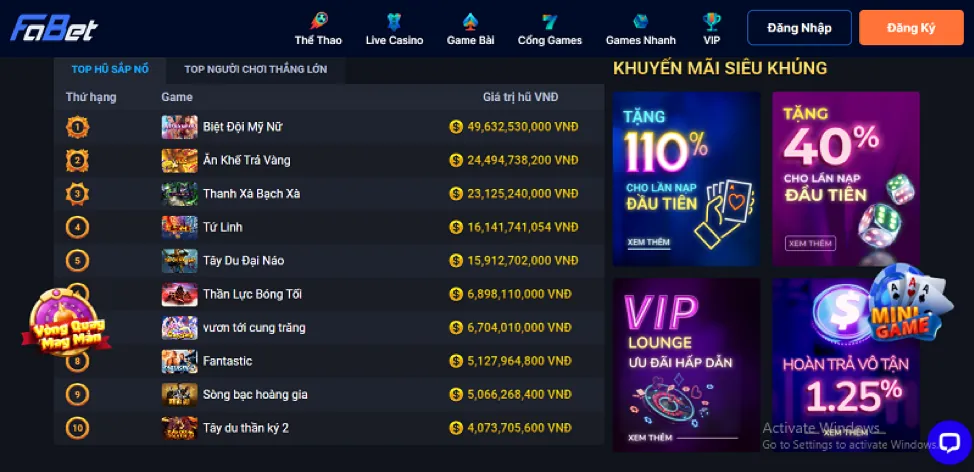 Vô Vàn Vòng Quay Miễn Phí & Thưởng Bắn Cá Khủng